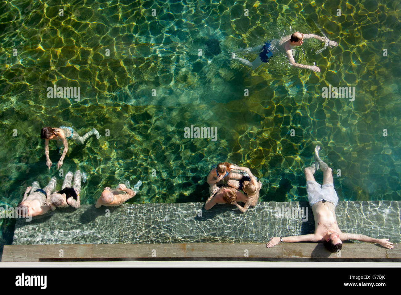 Schweiz, Engadin, Vals, Therme, Architekt Peter Zumthor Stock Photo