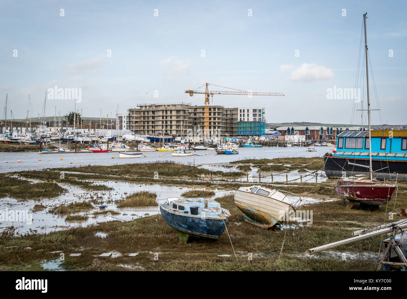 View of Shoreham Harbour Stock Photo