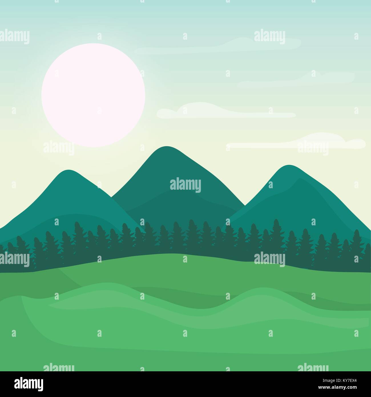 mountain landscape with forest design Stock Vector Image & Art - Alamy