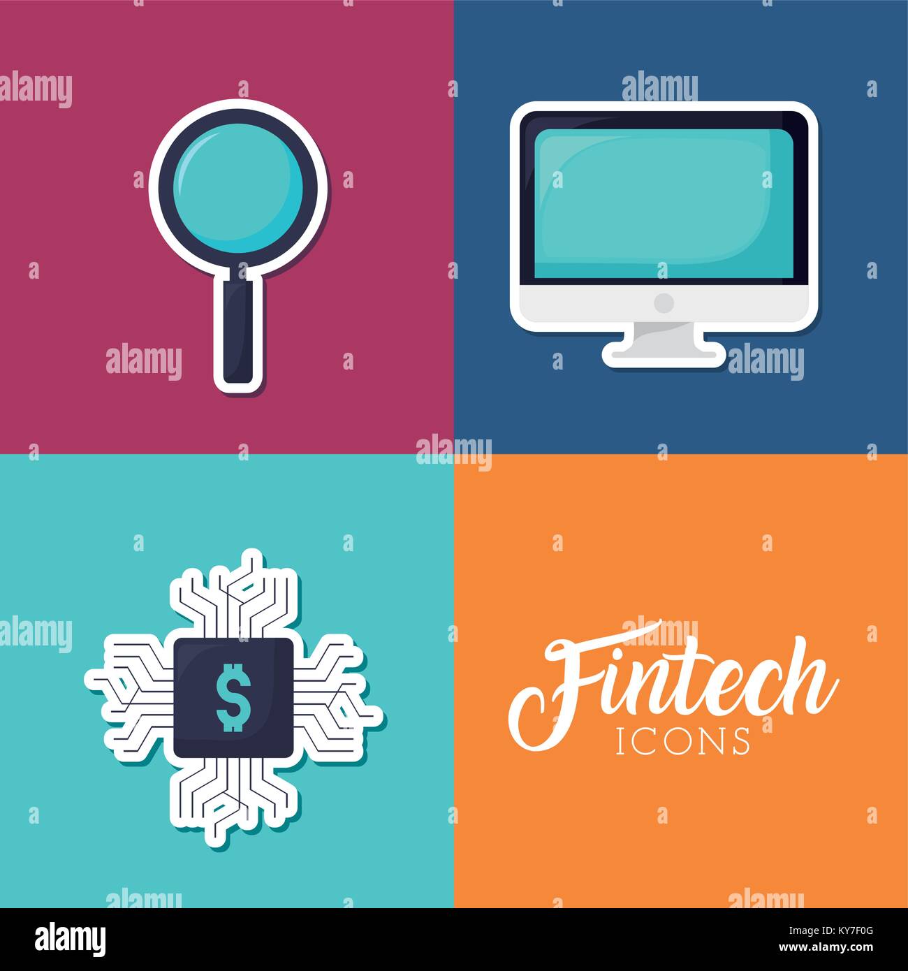 set of fintech icons Stock Vector Image & Art - Alamy