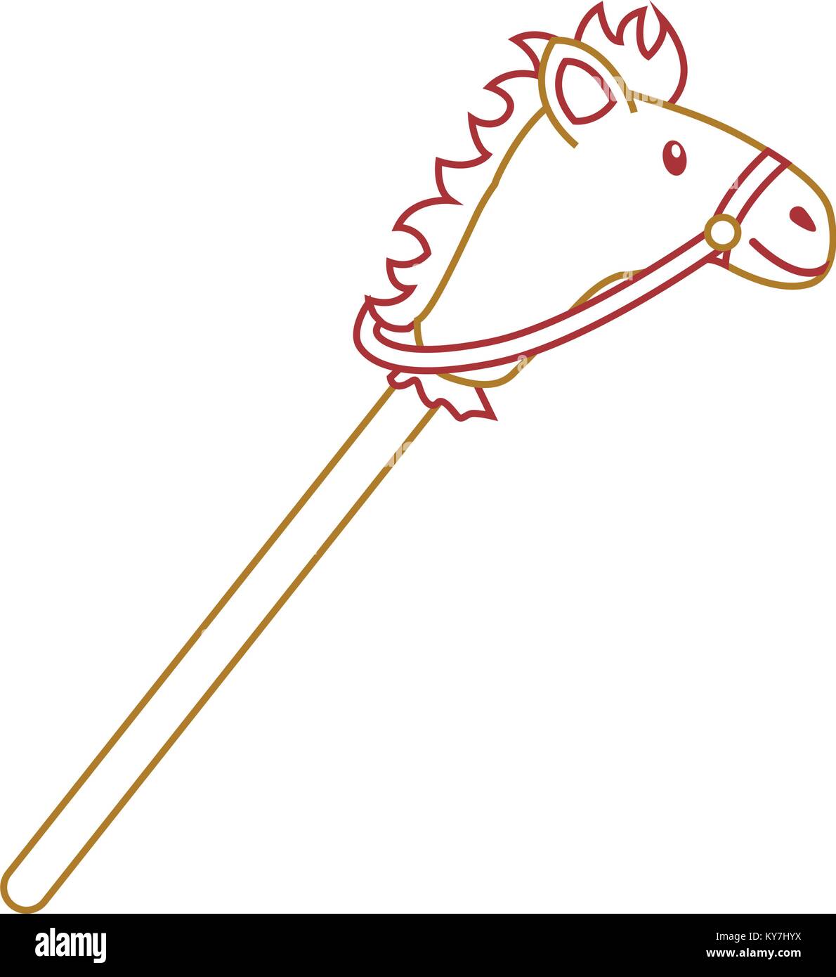 cartoon stick horse toy wooden vector illustration Stock Vector Image