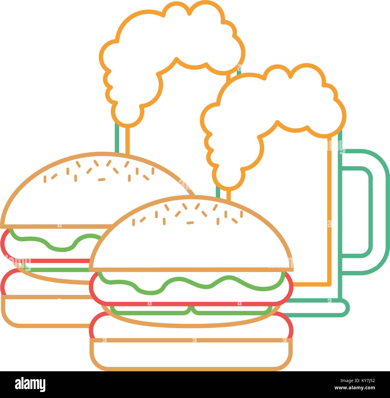 Eating hamburgers Stock Vector Images Alamy