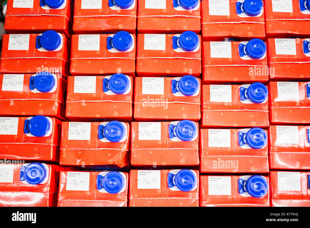 Fruit juice cartons viewed from above Stock Photo Alamy