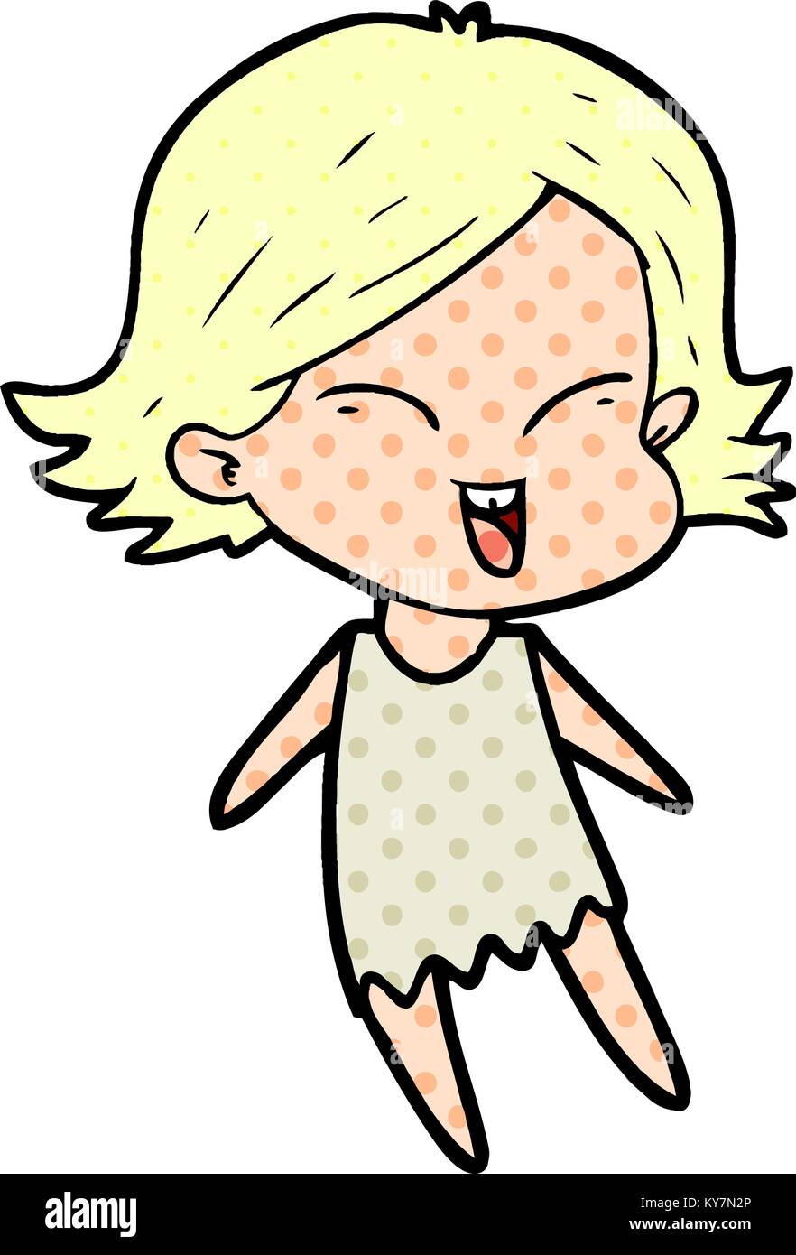 happy cartoon girl Stock Vector Image & Art - Alamy