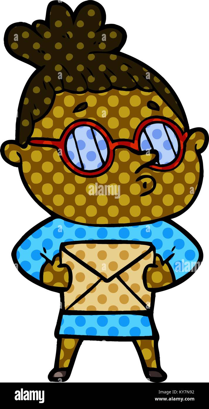 cartoon woman wearing glasses Stock Vector Image & Art - Alamy