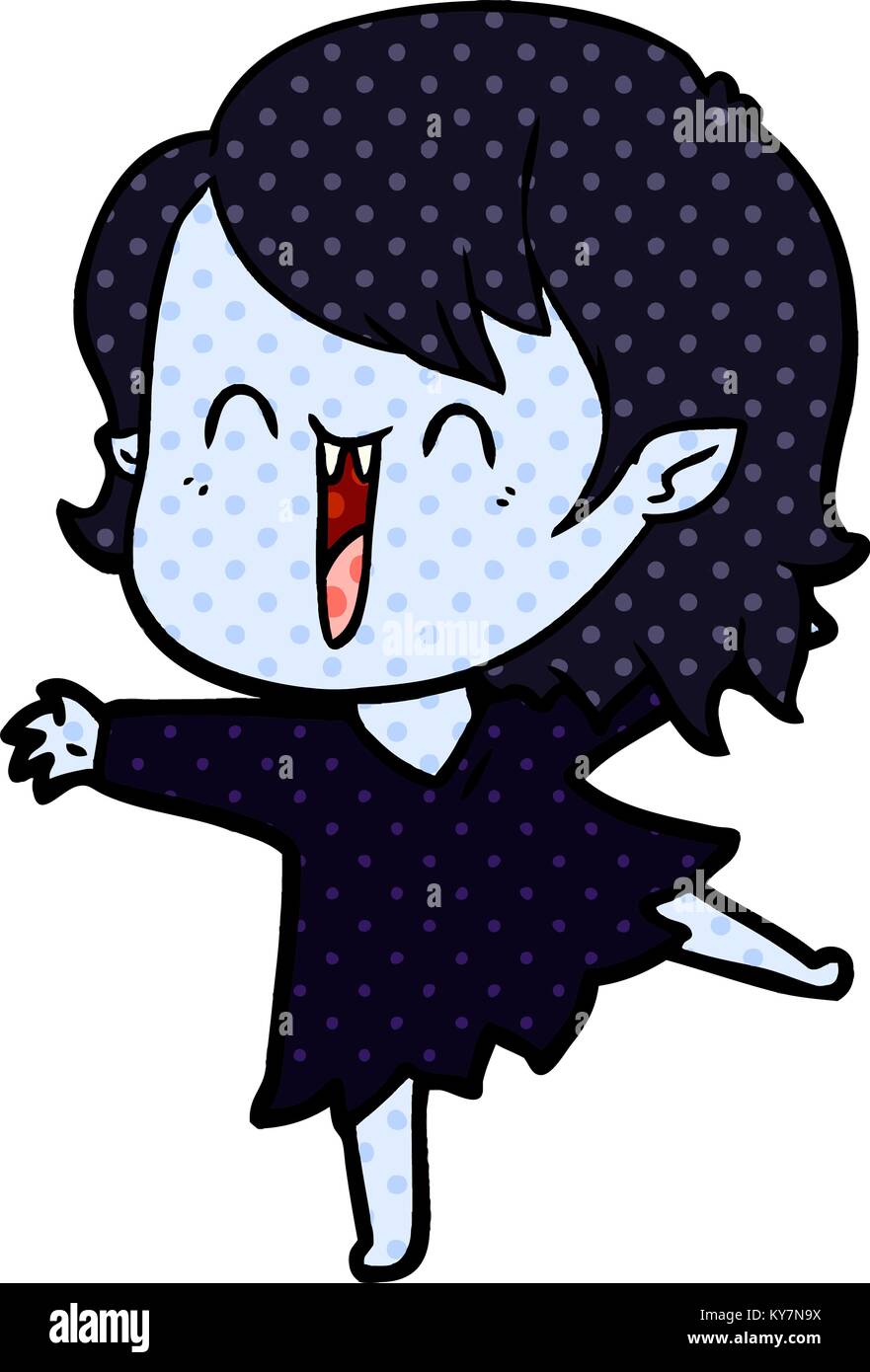 cute cartoon happy vampire girl Stock Vector Image & Art - Alamy