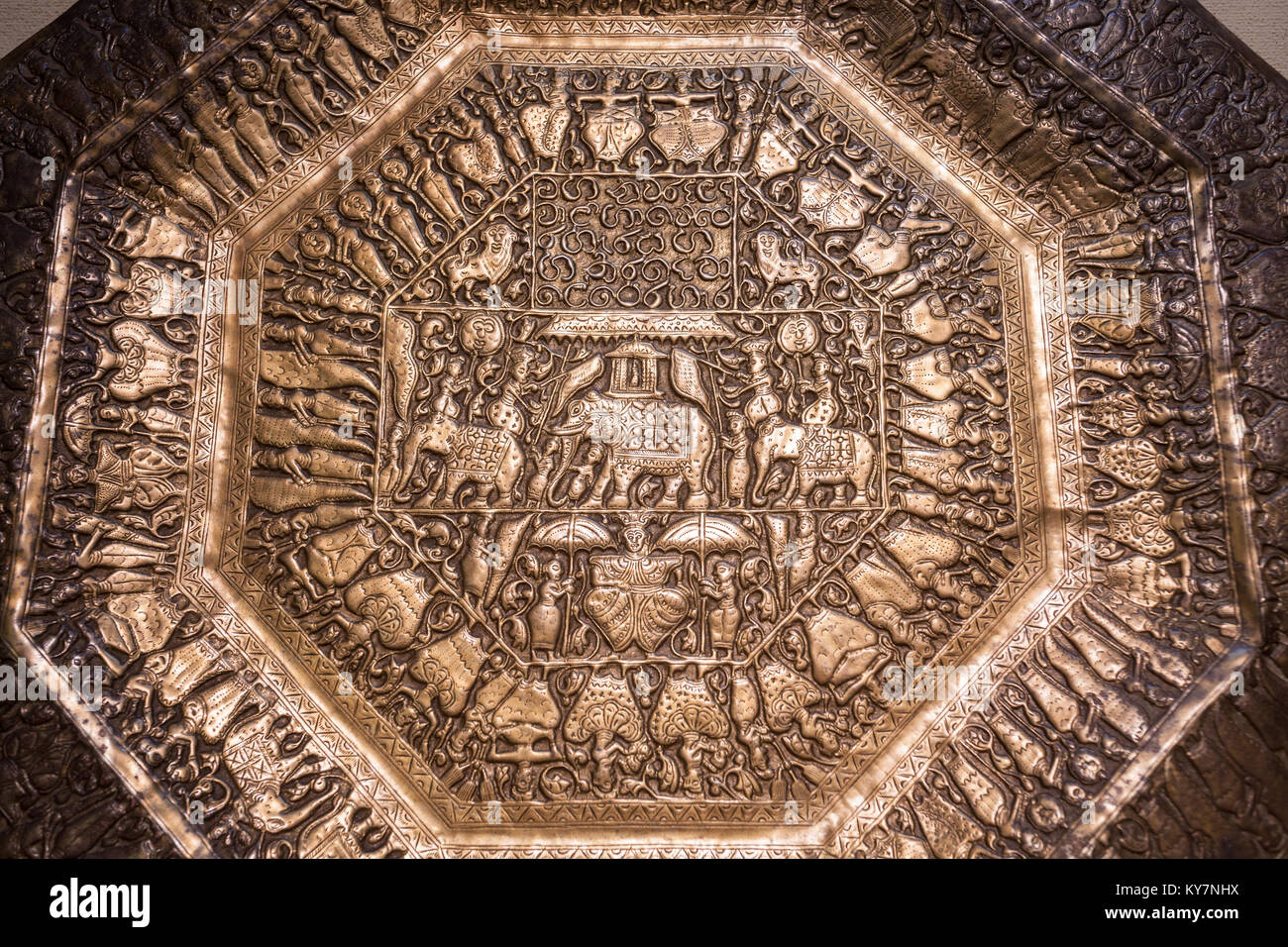COLOMBO, SRI LANKA FEBRUARY 27, 2017 Plate exhibit inside the National Museum of Colombo, Sri