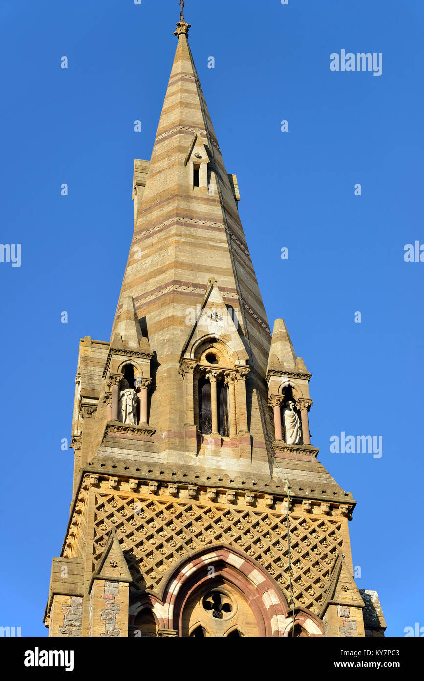 Spire of St John the Evangelist Church, Park Street, Taunton, Somerset Stock Photo