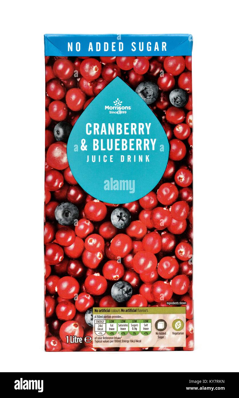 Cranberry & Blueberry juice drink Stock Photo