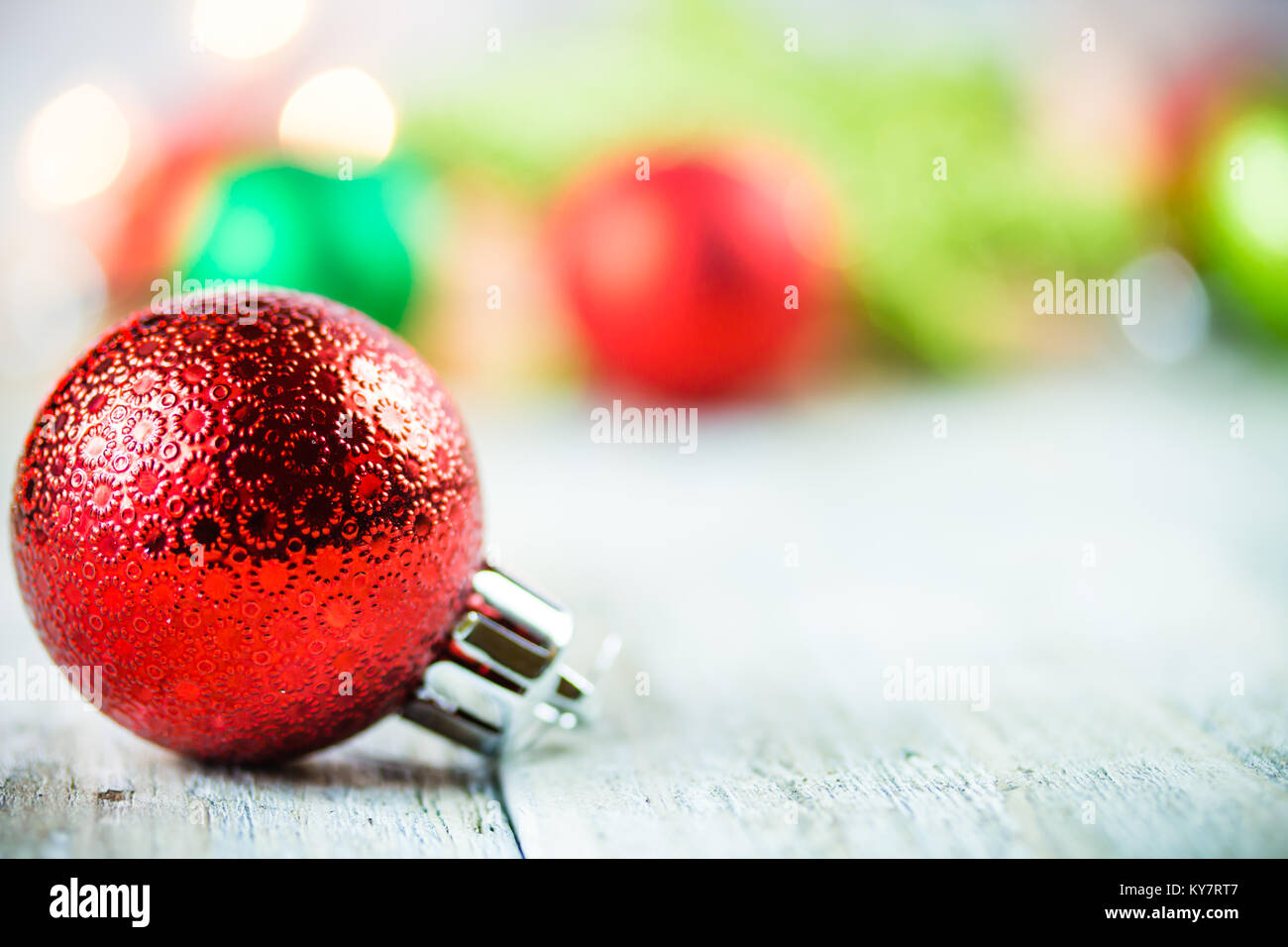 A Christmas holiday lights and ornaments background Stock Photo - Alamy