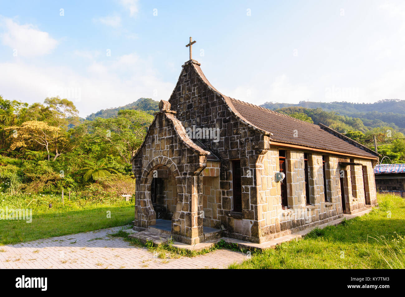 a little Church in the Mountains Stock Photo - Alamy