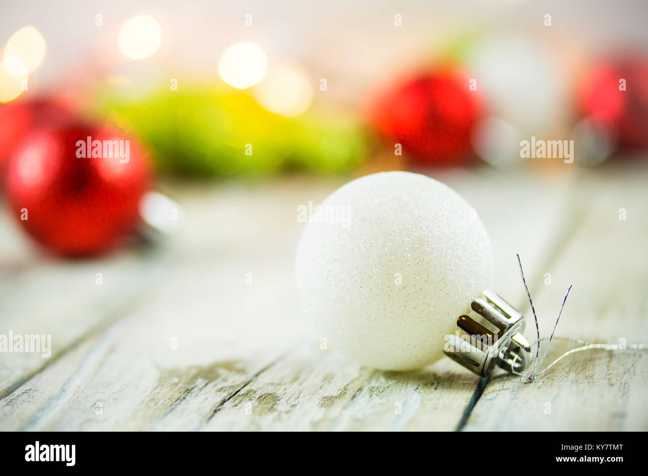 A Christmas holiday lights and ornaments background Stock Photo - Alamy