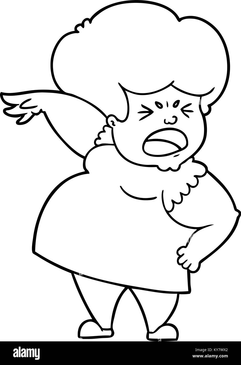 cartoon angry woman Stock Vector