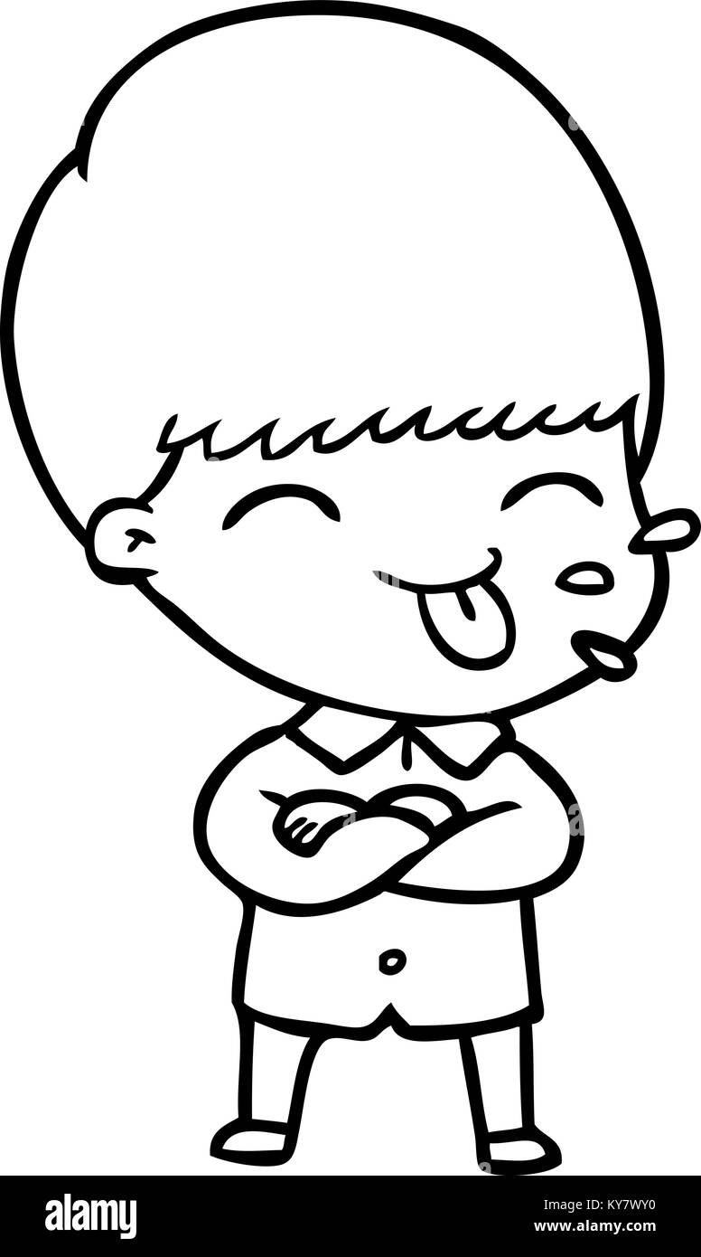 cartoon boy sticking out tongue Stock Vector Image & Art Alamy