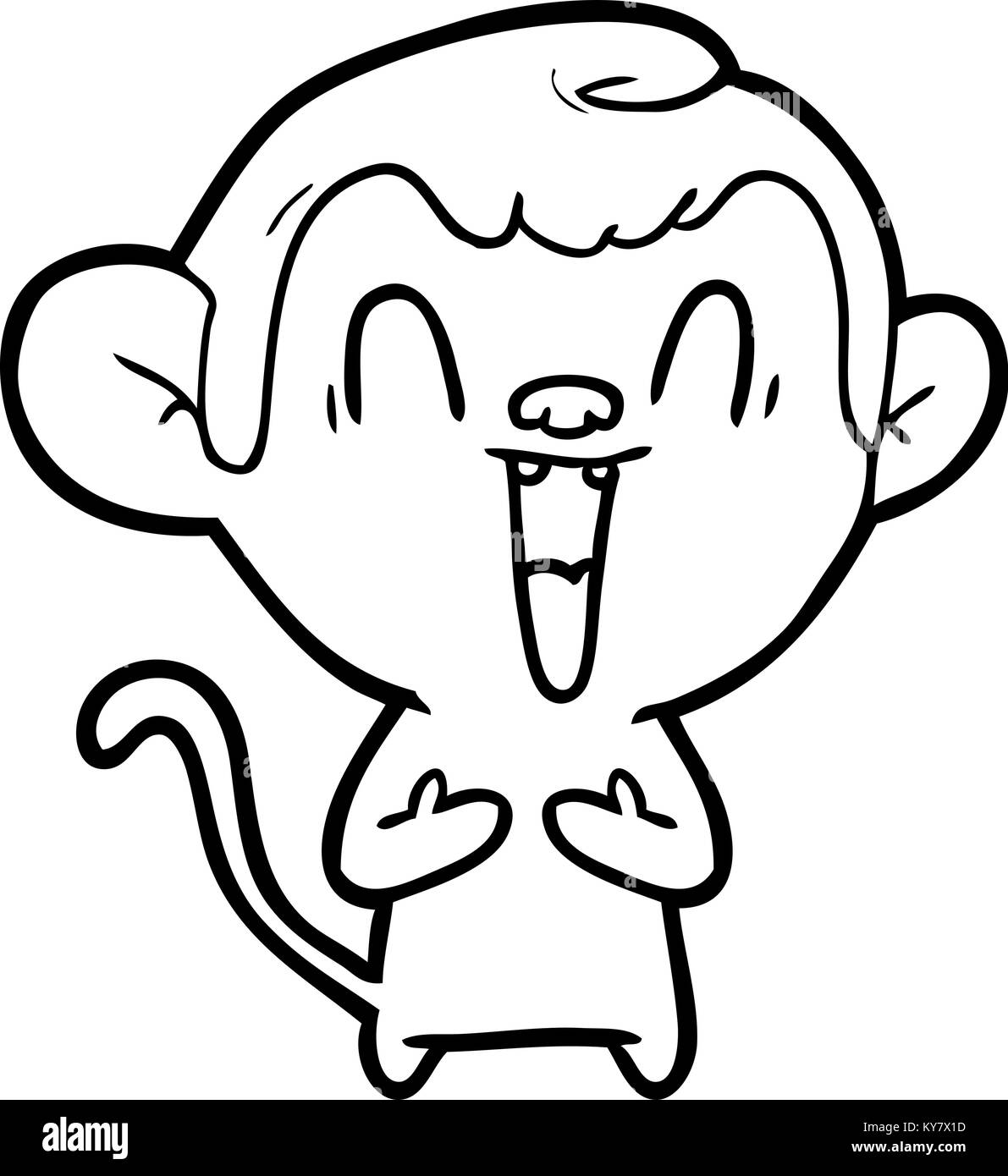 cartoon laughing monkey Stock Vector