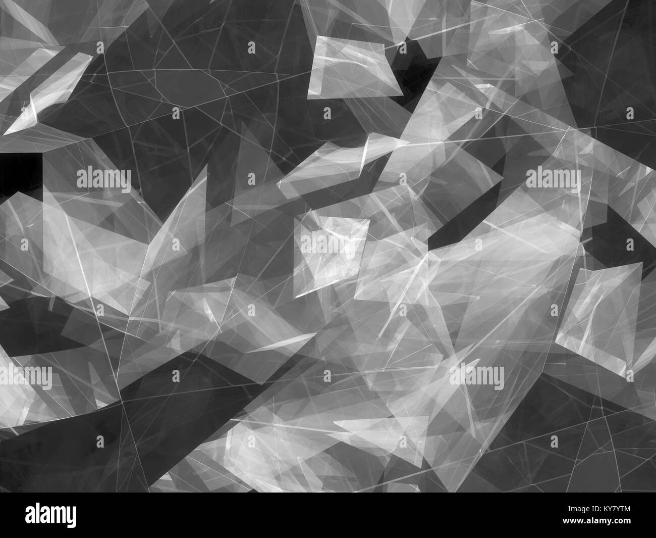 Glowing shapes with lines design, black and white texture, computer ...