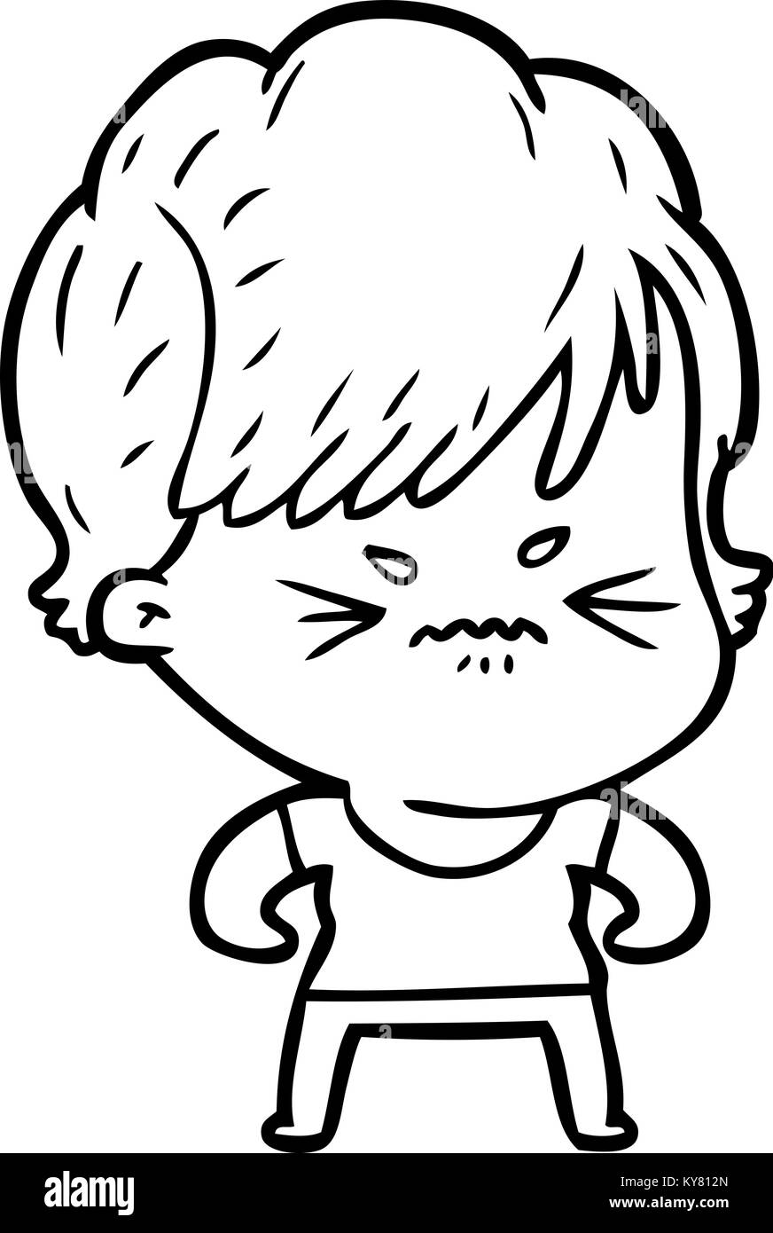 Cartoon frustrated woman Black and White Stock Photos & Images - Alamy