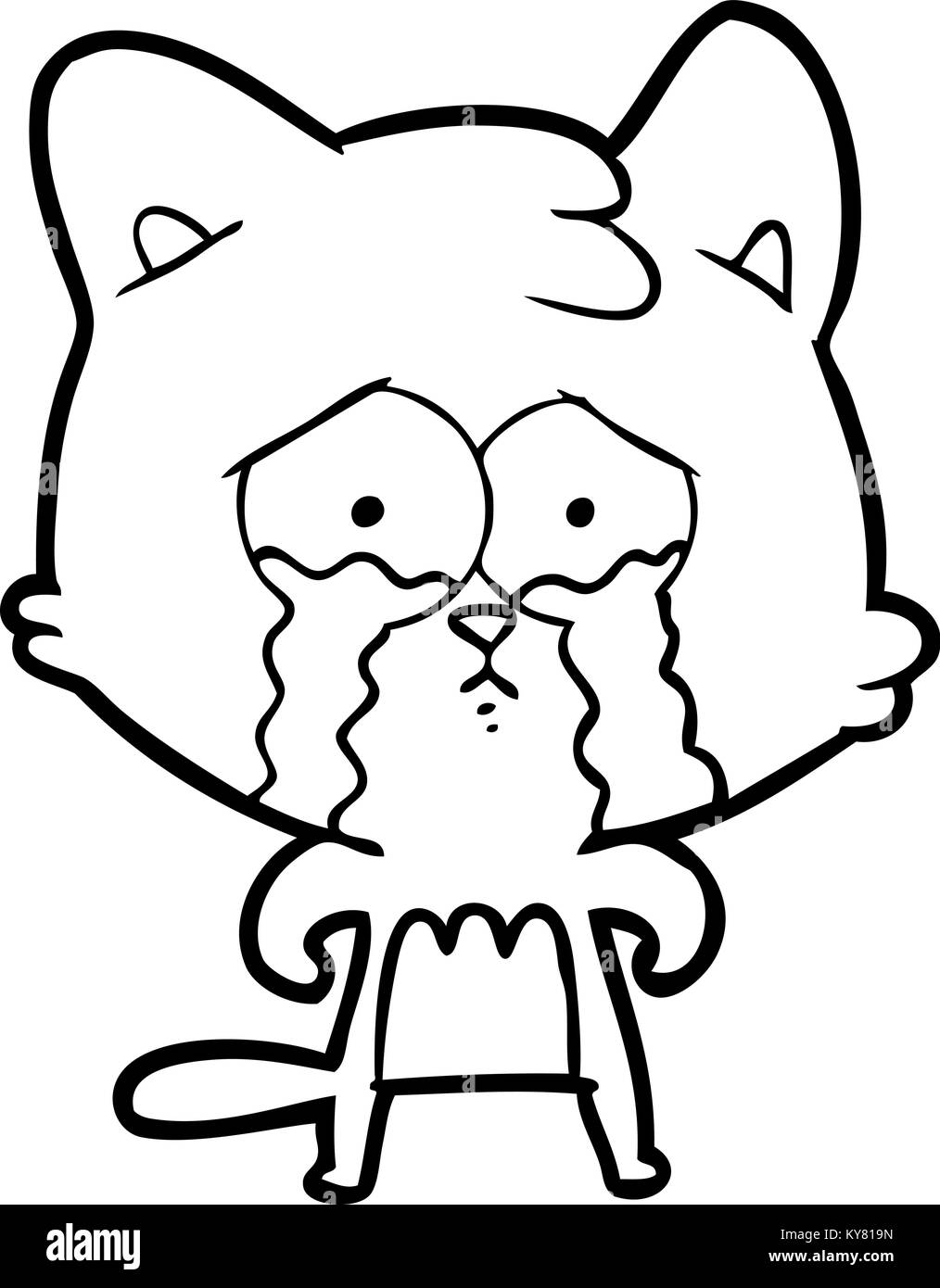 cartoon crying cat Stock Vector Image & Art - Alamy