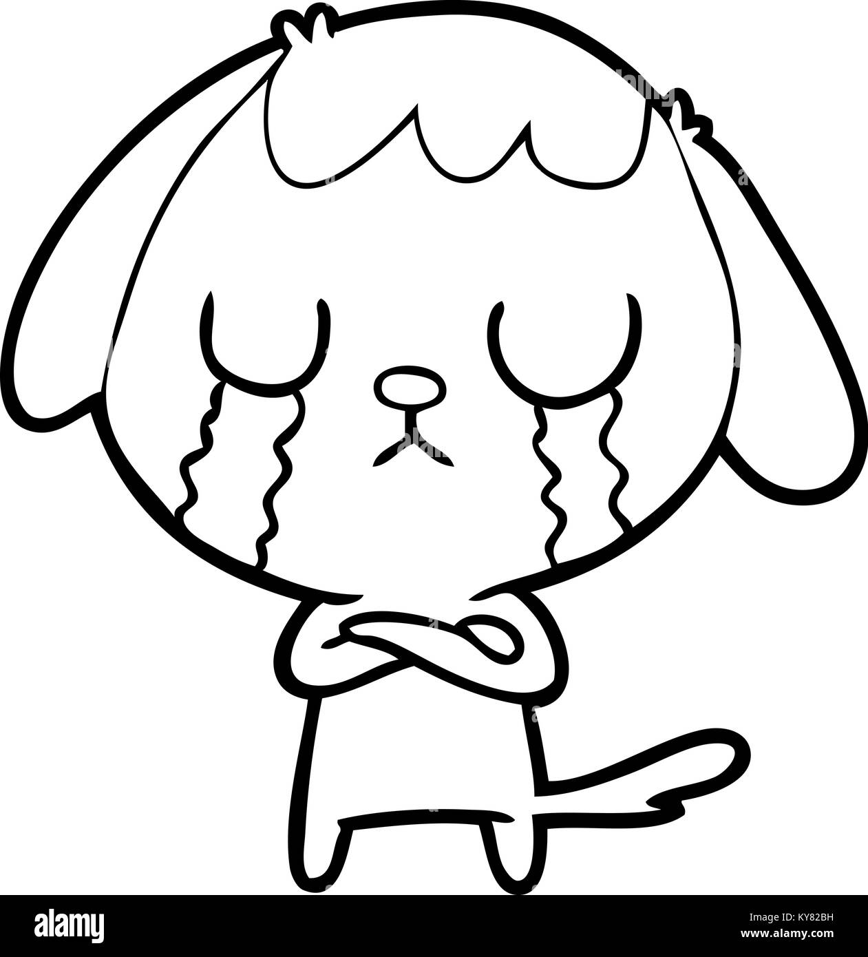 cute cartoon dog crying Stock Vector Image & Art Alamy