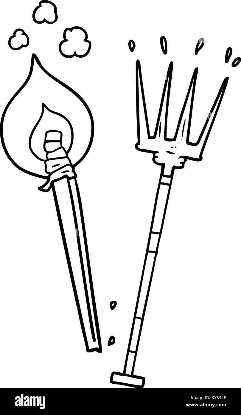 Pitchfork and torch Black and White Stock Photos & Images - Alamy
