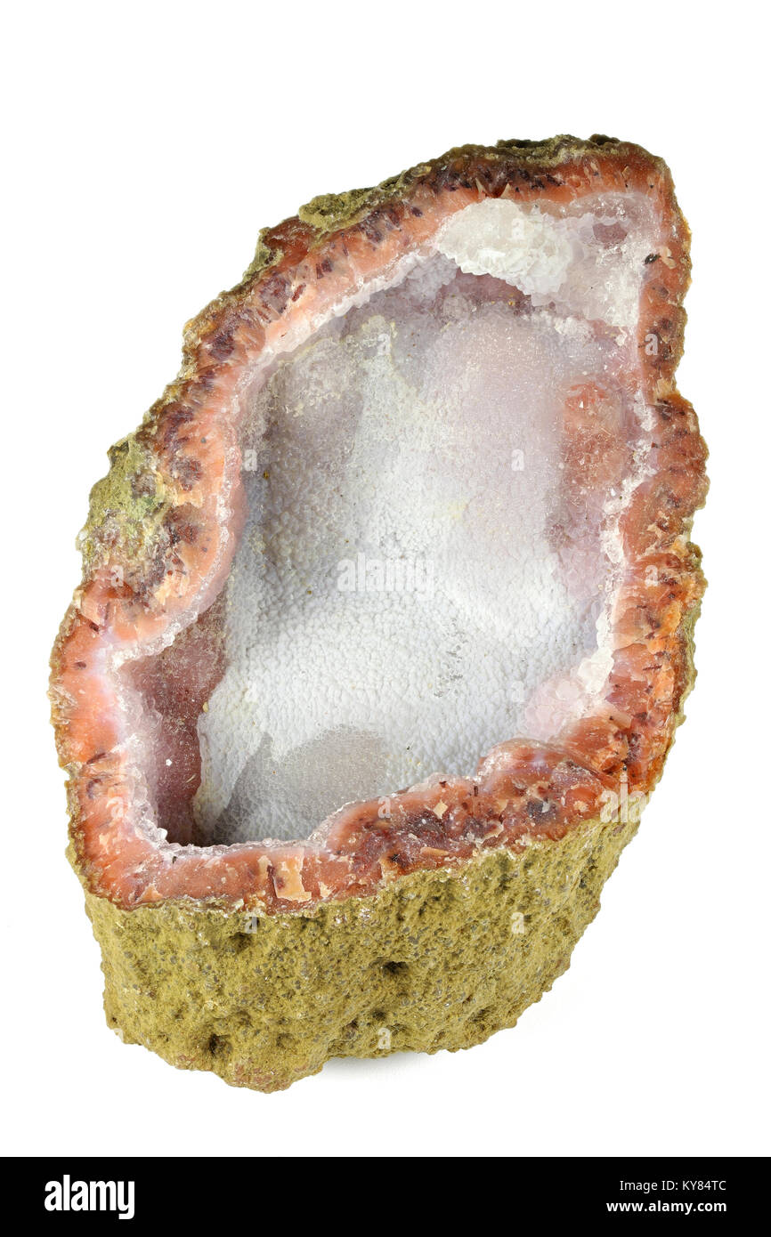 chalcedony from Sidi Rahal/ Morocco isolated on white background Stock Photo