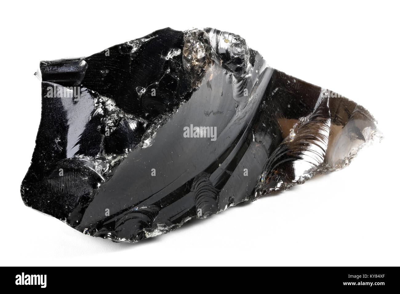 black obsidian from Armenia isolated on white background Stock Photo ...