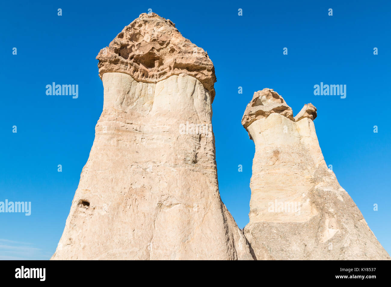 Rock Formations in Cappadocia Stock Photo