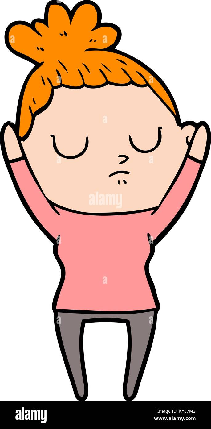 cartoon calm woman Stock Vector Image & Art - Alamy