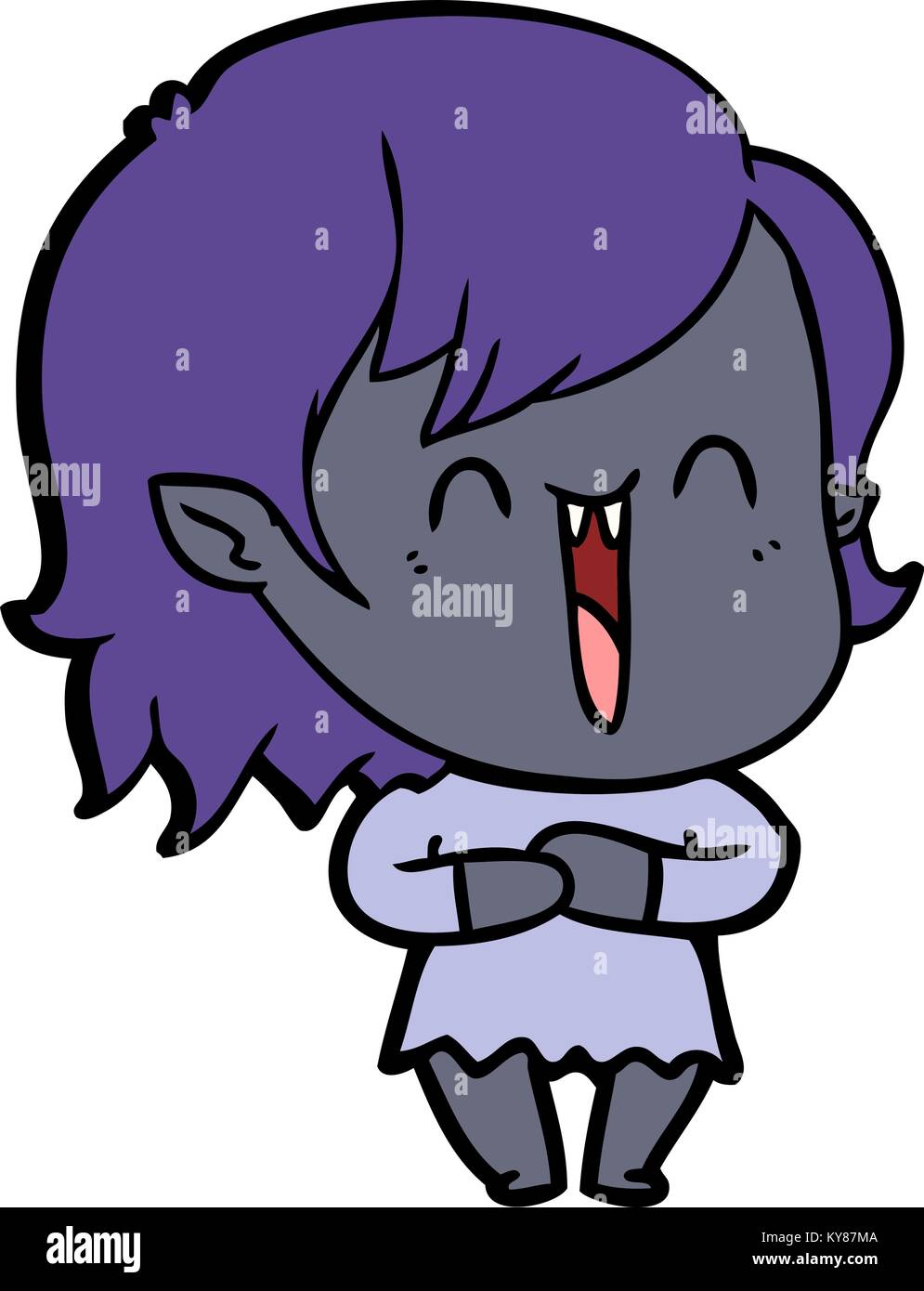 cute cartoon happy vampire girl Stock Vector Image & Art - Alamy