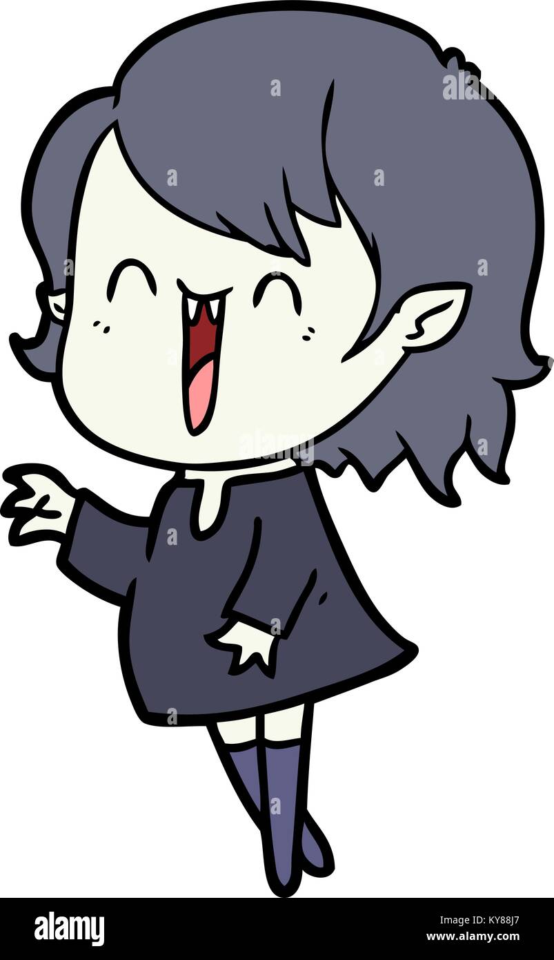 cute cartoon happy vampire girl Stock Vector Image & Art - Alamy