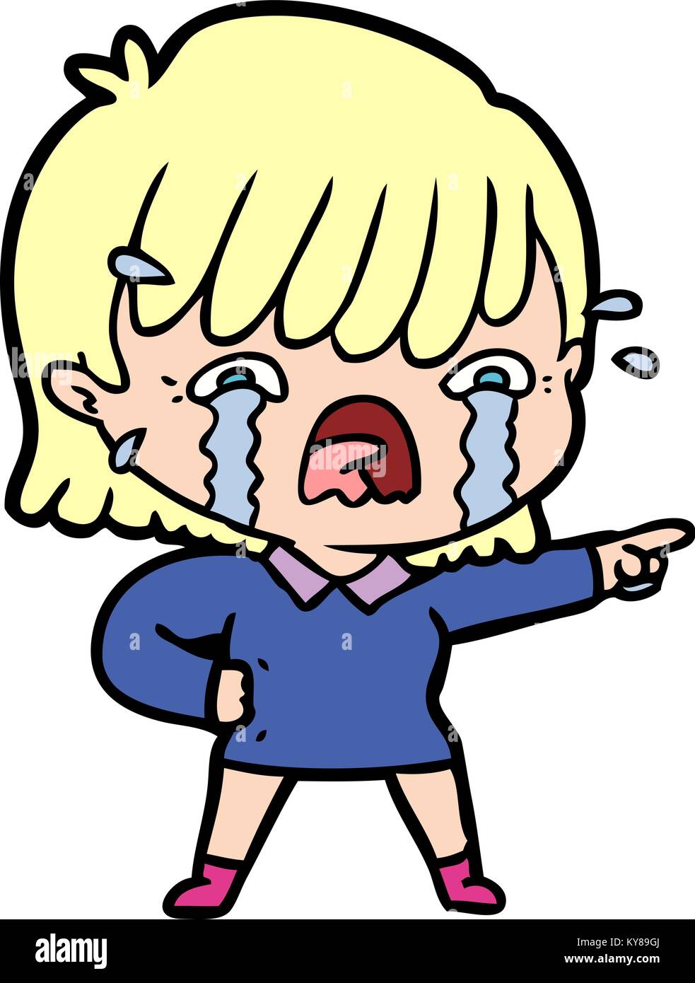 cartoon girl crying Stock Vector Image & Art Alamy