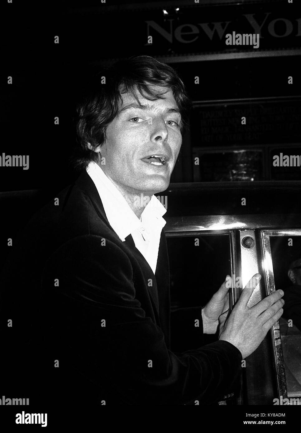 Christopher Reeve ( entering his Car / Limo ) Attending a Broadway Show in  New York City. September 1984 © RTMcbride / MediaPunch Stock Photo