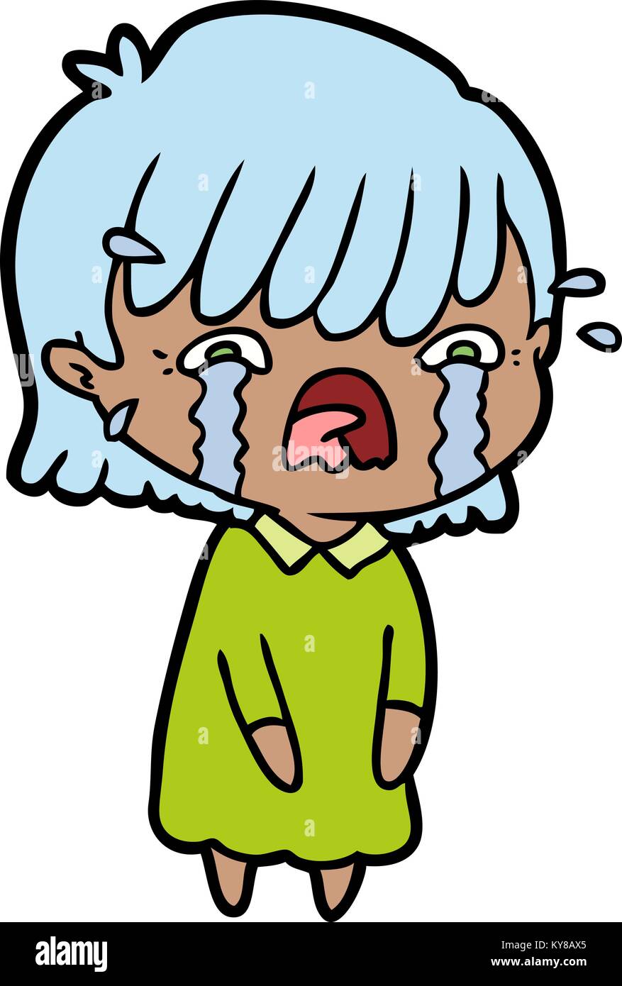 cartoon girl crying Stock Vector Image & Art Alamy