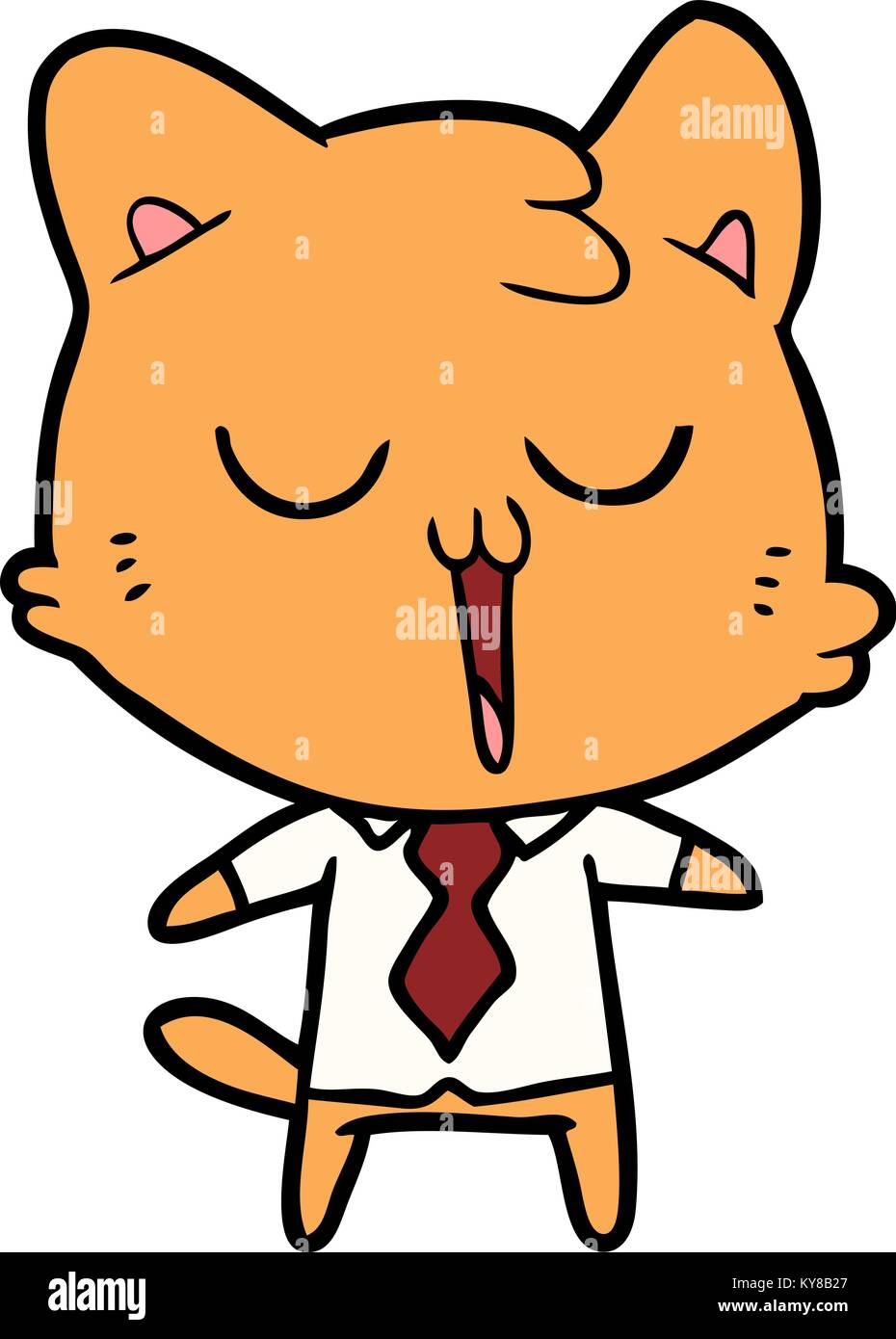 cartoon cat in shirt and tie Stock Vector Image & Art Alamy