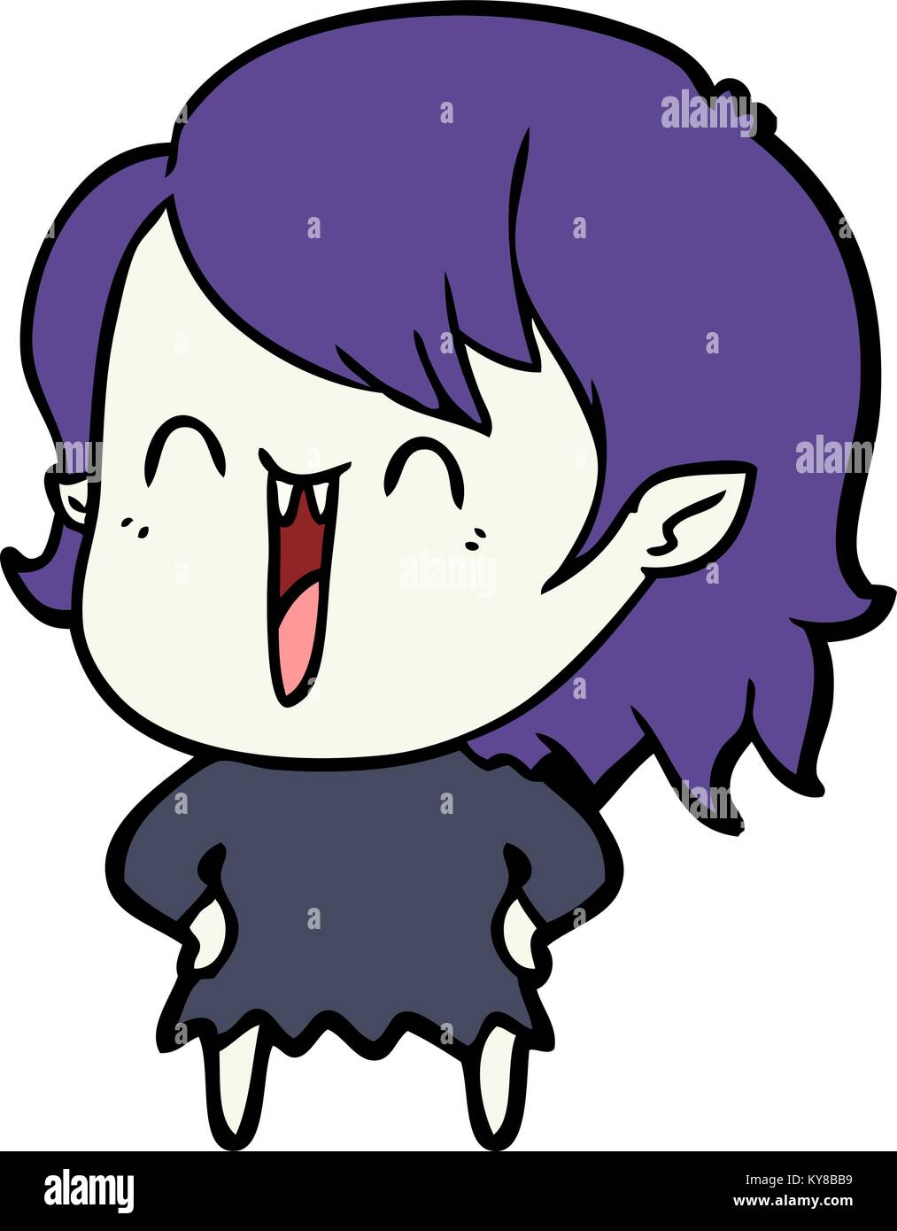 cute cartoon happy vampire girl Stock Vector Image & Art - Alamy