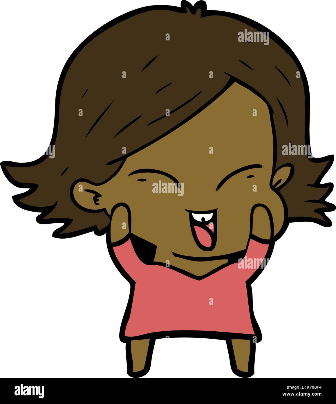 happy cartoon girl Stock Vector Image & Art - Alamy