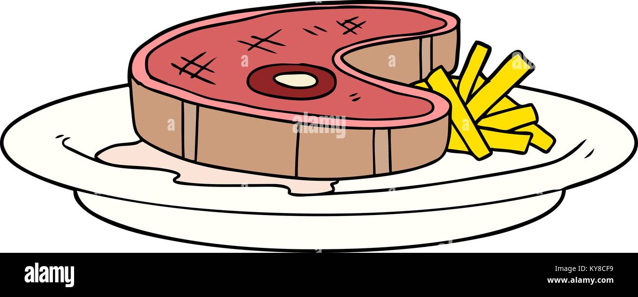 cartoon steak dinner Stock Vector Image & Art Alamy