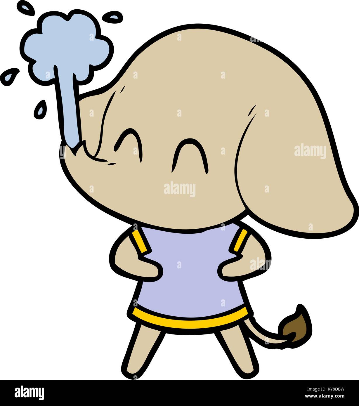 cute cartoon elephant spouting water Stock Vector Image & Art - Alamy