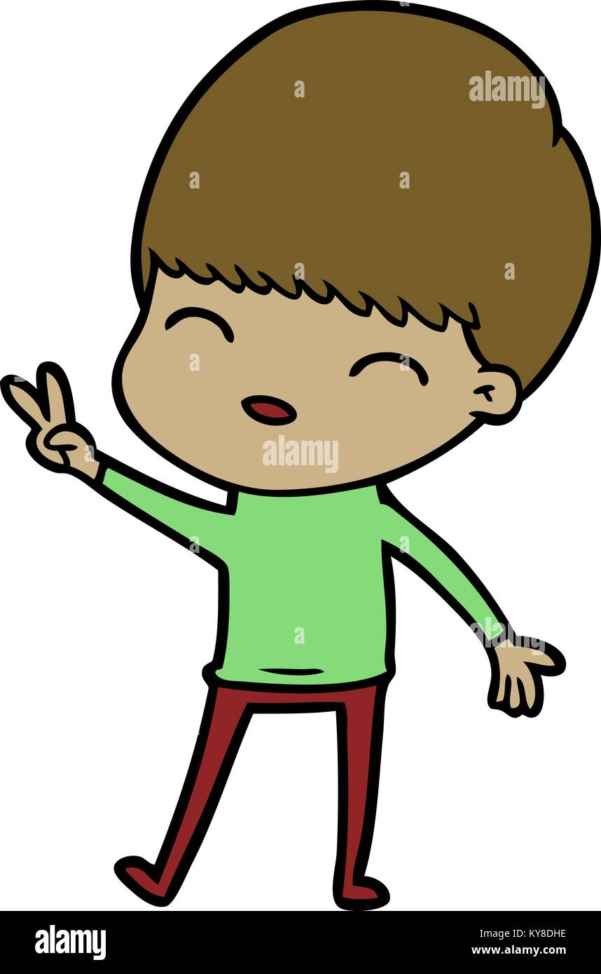 happy cartoon boy Stock Vector Image & Art - Alamy