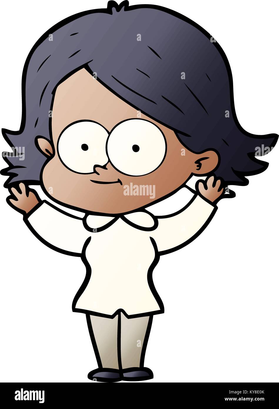 happy cartoon girl Stock Vector Image & Art - Alamy