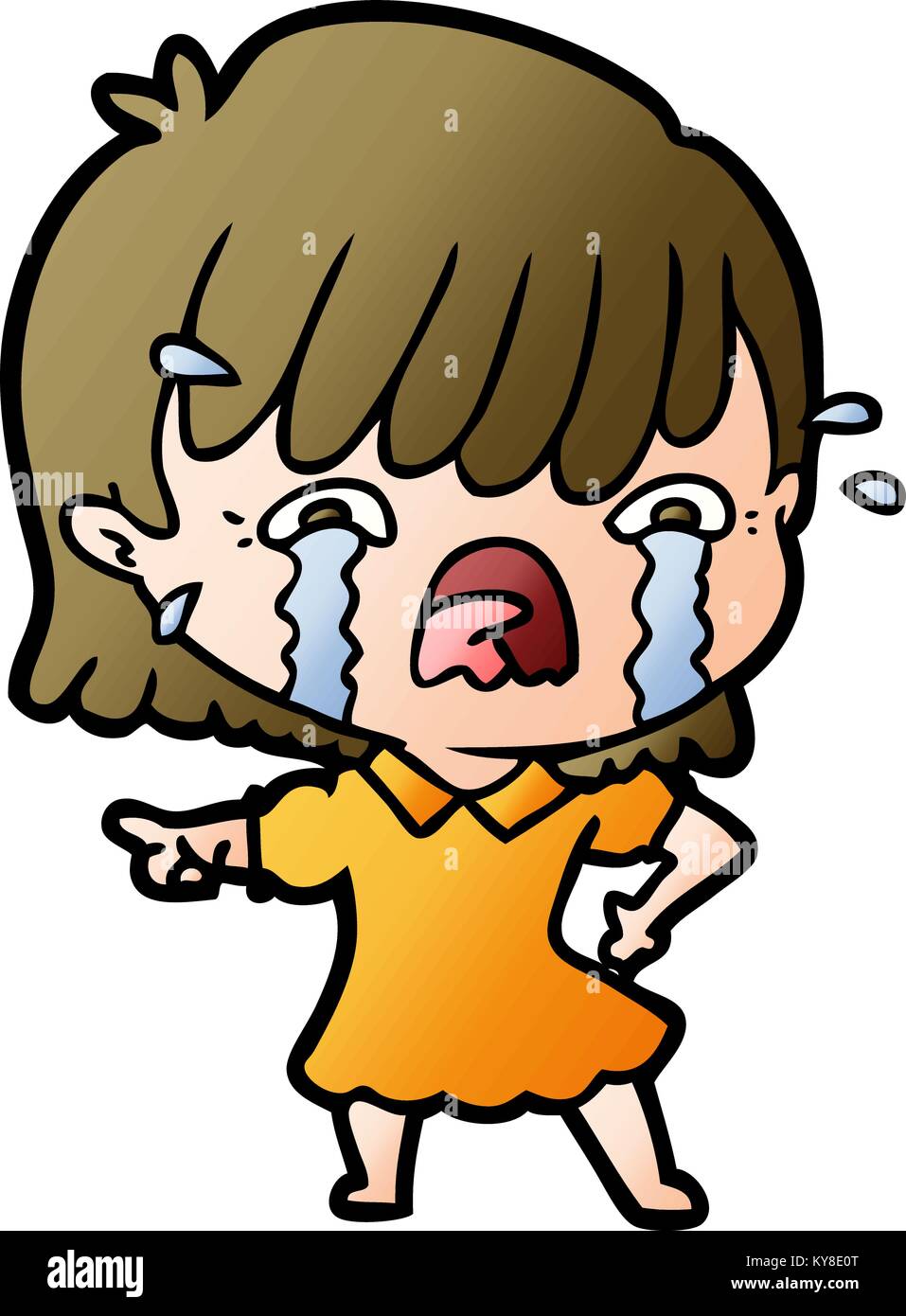 cartoon girl crying Stock Vector Image & Art Alamy
