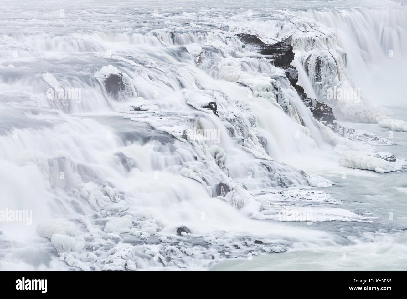 Gullfoss waterfalls. Iceland. Mid-November, by Dominique Braud/Dembinsky Photo Assoc Stock Photo