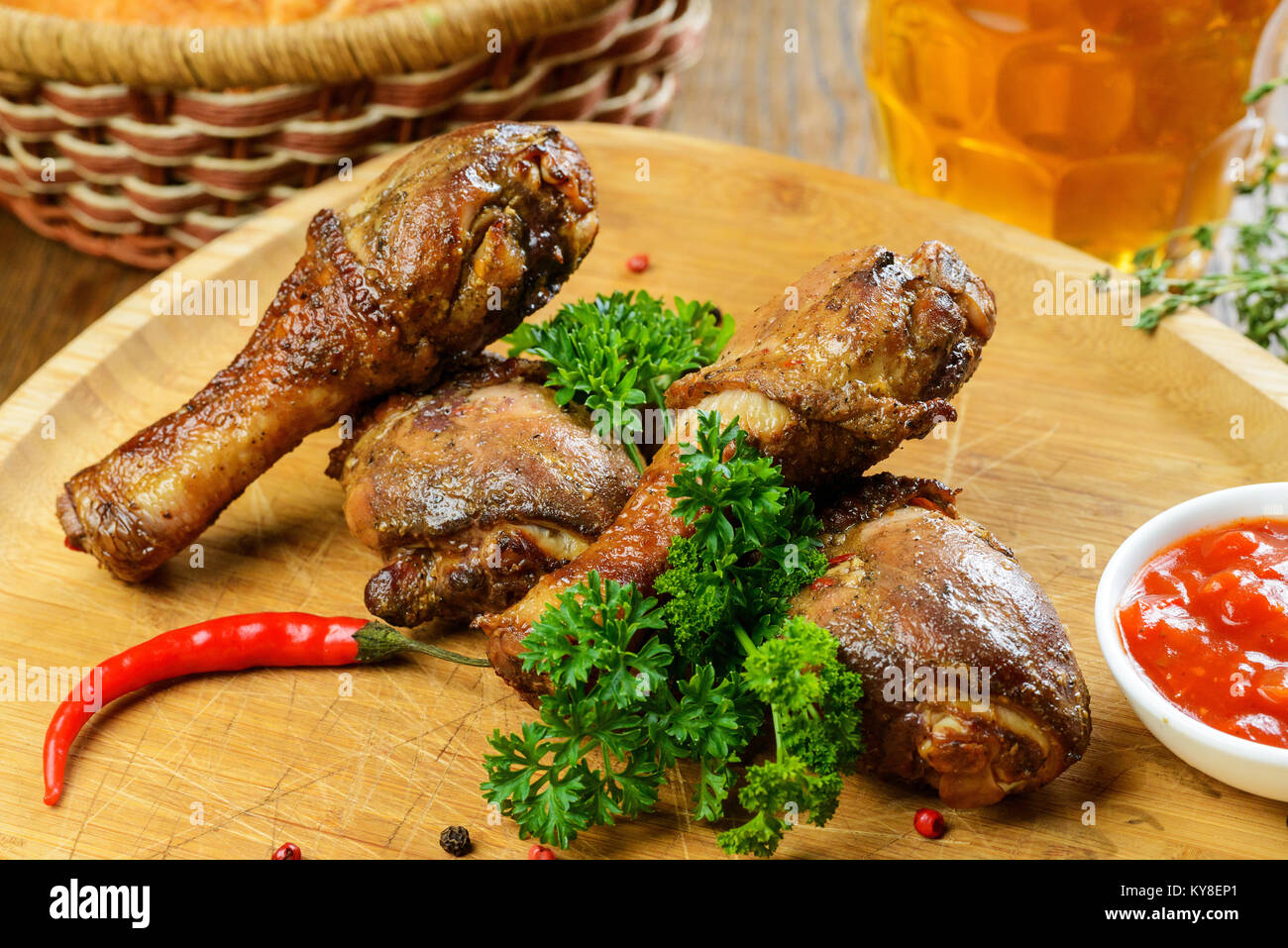 Grilled chicken legs Stock Photo