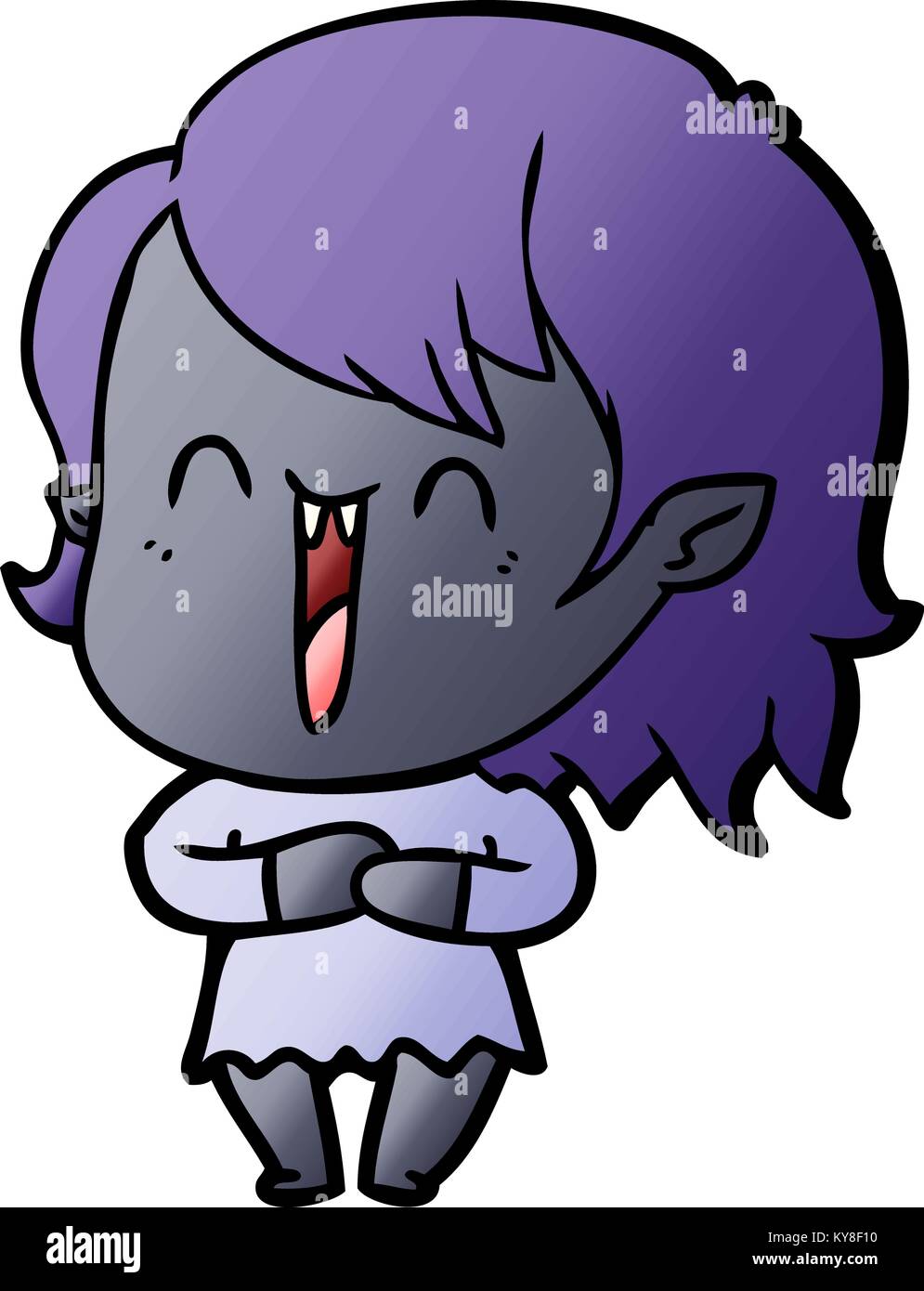cute cartoon happy vampire girl Stock Vector Image & Art - Alamy