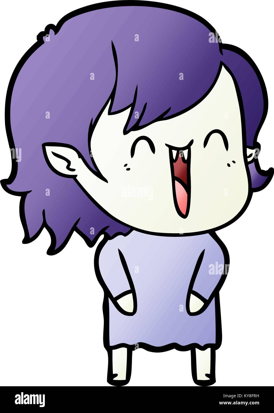 cute cartoon happy vampire girl Stock Vector Image & Art - Alamy