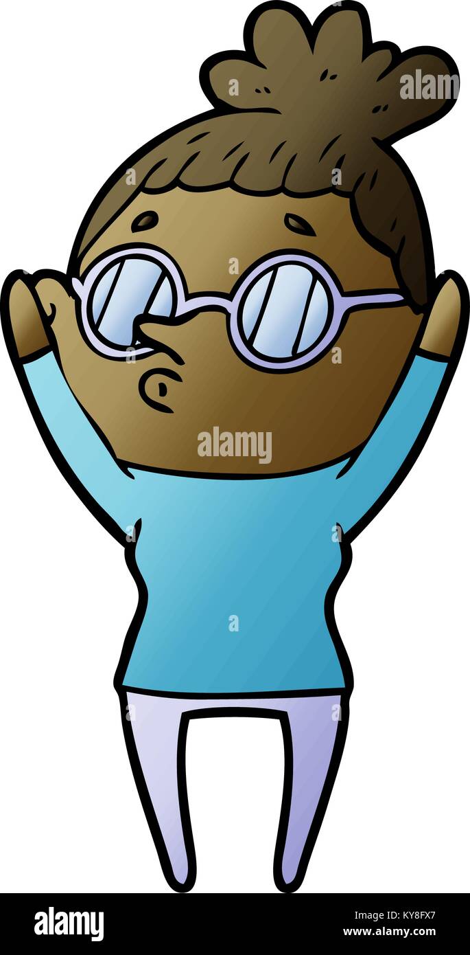 cartoon woman wearing glasses Stock Vector Image & Art - Alamy