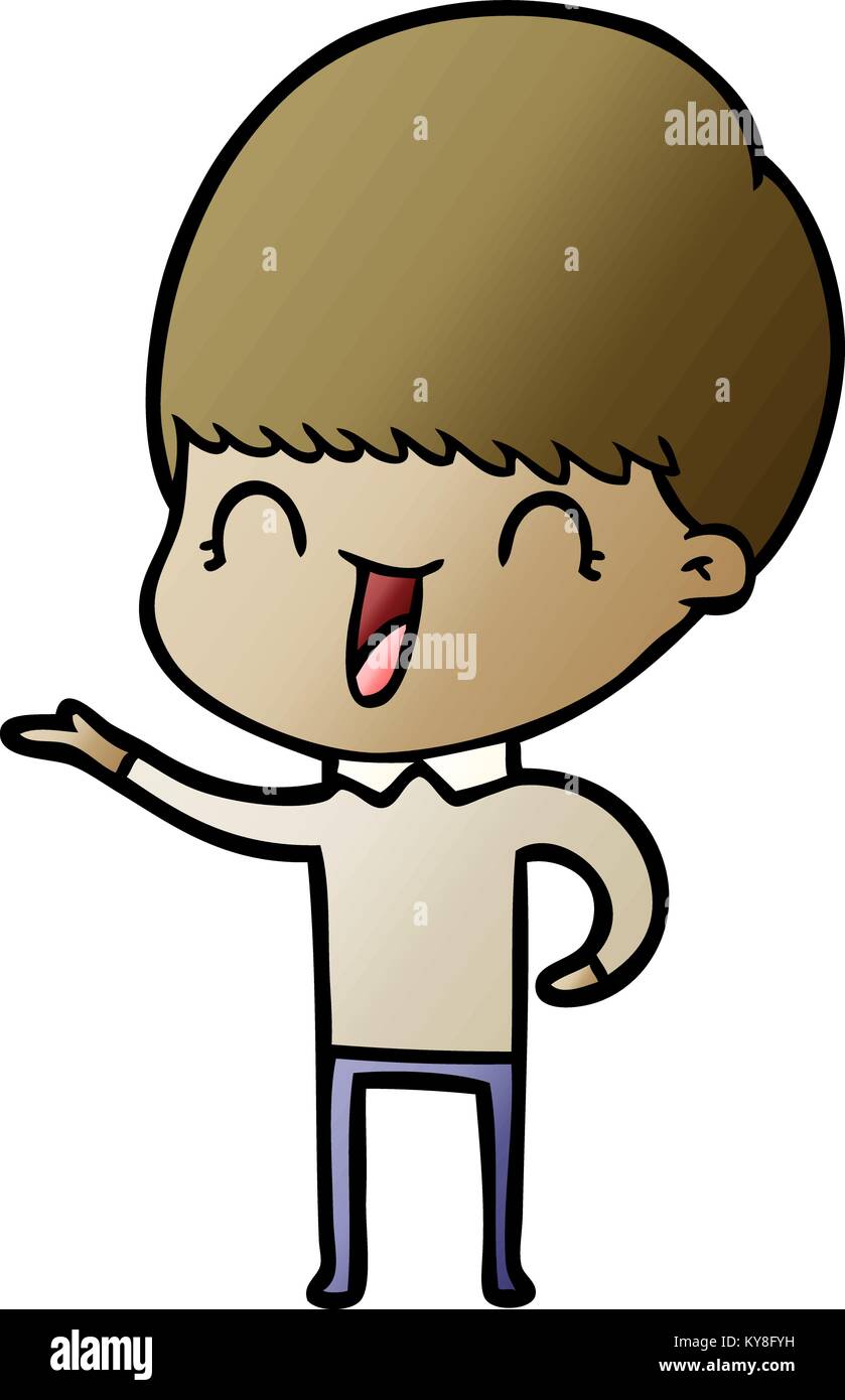 happy cartoon boy Stock Vector Image & Art - Alamy