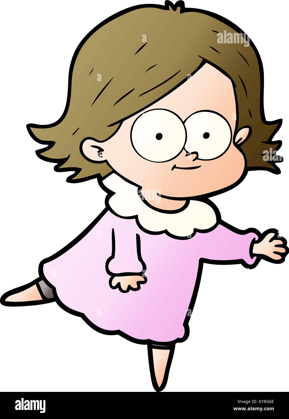 happy cartoon girl Stock Vector Image & Art - Alamy