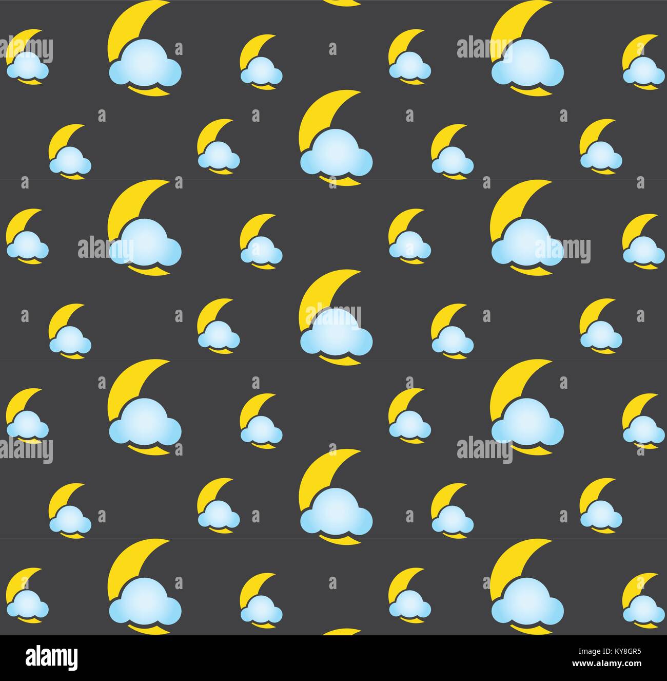 Moon and clouds icon pattern background ,Vector illustration background. Stock Vector