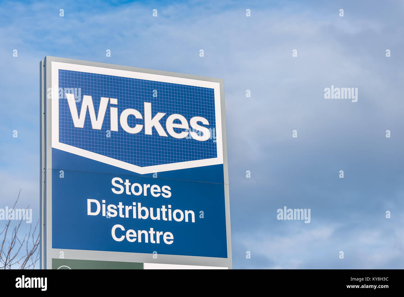 Northampton UK December 09, 2017 Wickes Builders Merchant logo sign in